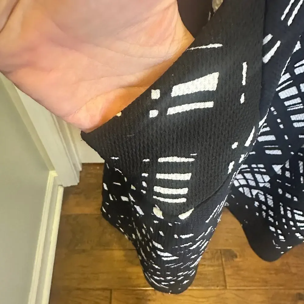 CHRIS MCLAUGHLIN 24W A-Line Shift Career Dress Women Black&White Geometric Dress